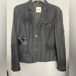 Moschino Cheapandchic Black Blazer with Bow Accents size 14